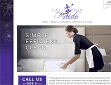 Tablet Screenshot of californiamaids.com